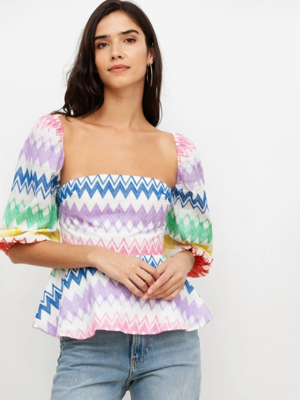 Yumi Kim | 100% Cotton Eliza Embroidered Multi Colored Top | NWT